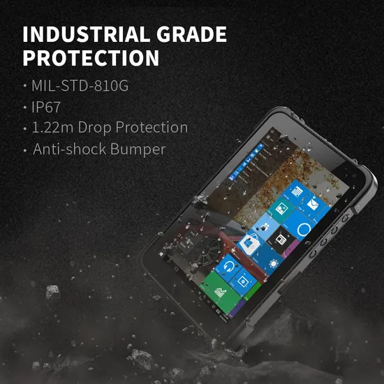 Rugged Tablet 8 Inch Dropproof Dustproof Waterproof IP67 Ruggedized Tablet Rugged Drone Rugged Tablet PC 